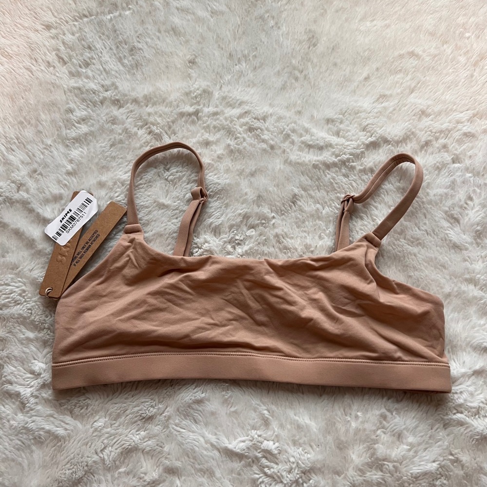 Skims Fits Everybody Scoop Bralette Clay BR-SCP-9182 Tan Nude Small Unlined Soft